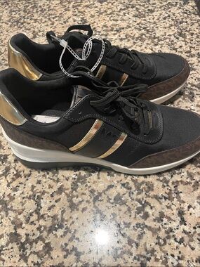 Michael Kors Black and Gold Accent Men's Sneakers